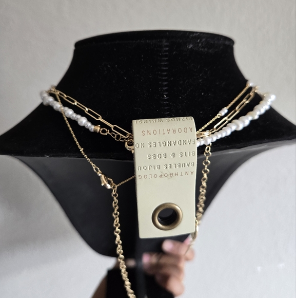 Anthropologie Pearl Lariat Layered Necklace - Picture 4 of 4